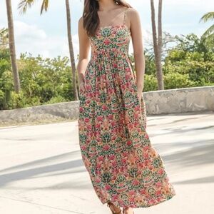 Gorgeous Bailey Maxi Dress in Cream Pink Rose!